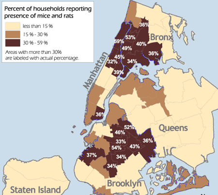 Map of rodent distribution in New York City