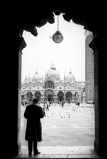 Venice, looking across the piazza to the Basilica di San Marco and the Campanile